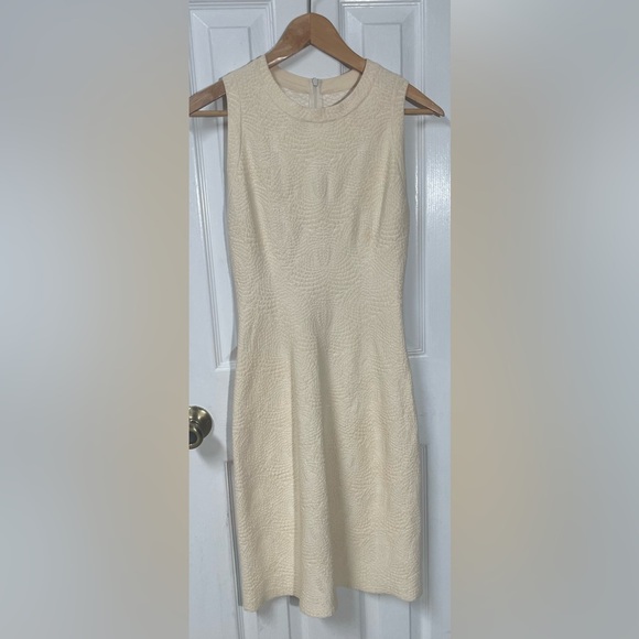ALAIA Paris Dress Size 38 Italy Wool Blend Stretch Cream Quiet Luxury Minimalist - Picture 2 of 8